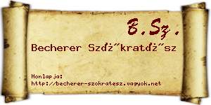 Becherer Szókratész névjegykártya